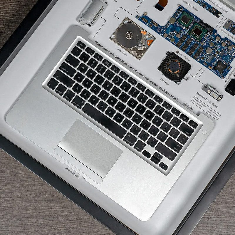 Grid Framed Macbook Air (1st Generation) Disassembled (Size: 29.9*18.5*1.97 in) For Wall Art, Decoration
