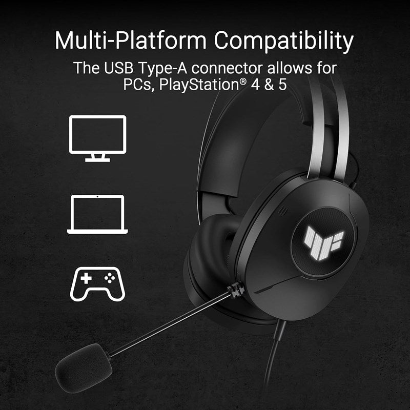 Asus TUF Gaming H1 Gen II Wired Gaming Headset For PC and PS4/PS5 - Black