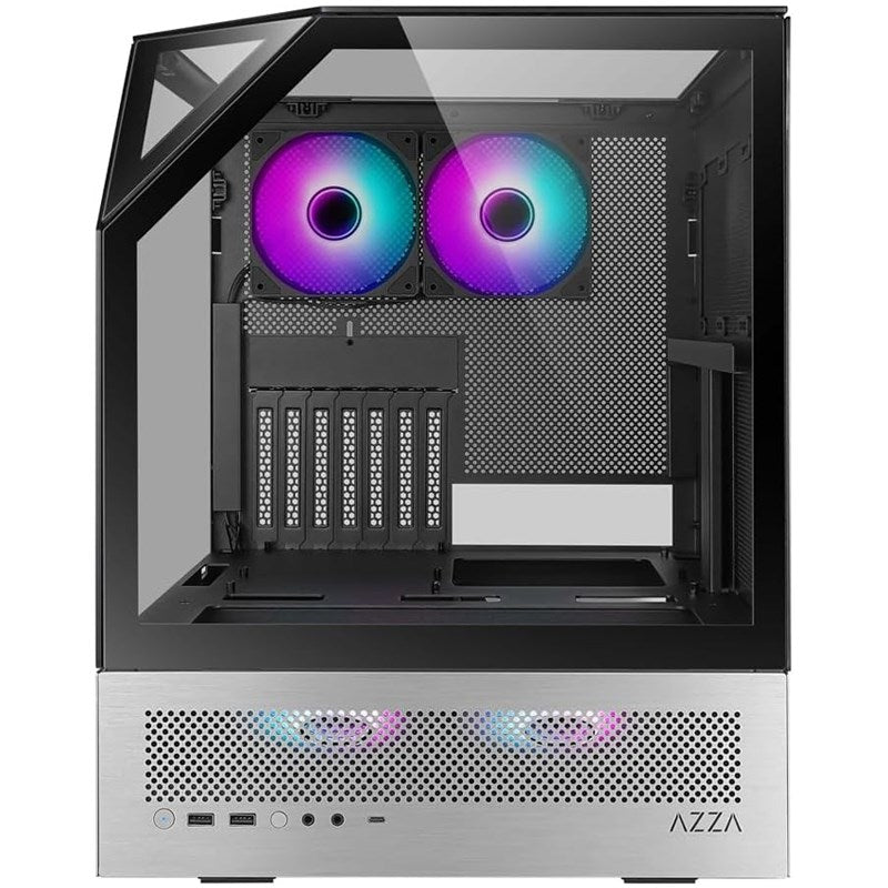 Azza SANCTUM 810 E-ATX Gaming PC Case - Black/Gray (4 ARGB Fans Included)