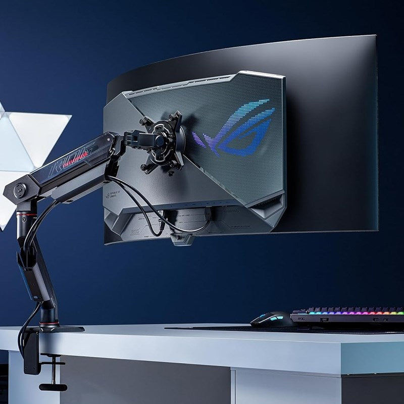 اسوس شاشة الألعاب المنحنية روج سويفت PG39WCDM بحجم 39 بوصة بتقنية WQHD OLED، بمعدل تحديث 240 هرتز، وقت استجابة 0.03 مللي ثانية ومنفذ HDMI 2.1, ايه ام دي فري سينك بريميوم برو , جي سينك