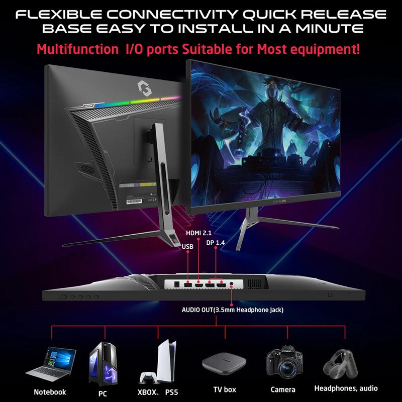 جيم اون GOES27QHD240IPS شاشة الالعاب مقاس 27 بوصة كيو اتش دي, , MPRT 0.5ms منفذ اتش دي ام اي 2.1, Fast IPS, تدعم بلاي ستيشن 5