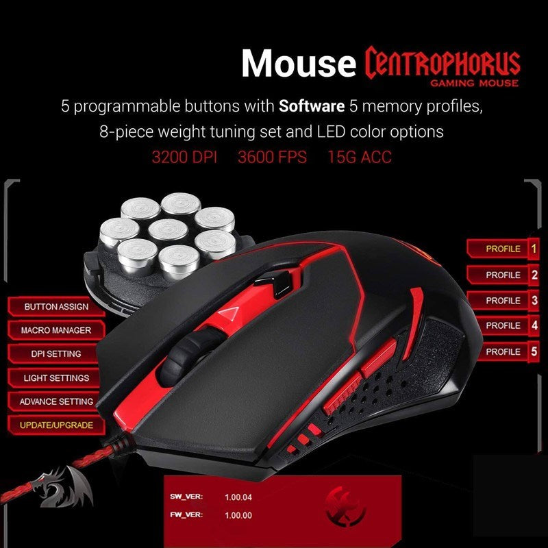 Redragon K552-BB 4 in 1 Mechanical Gaming Combo Value Set - Black