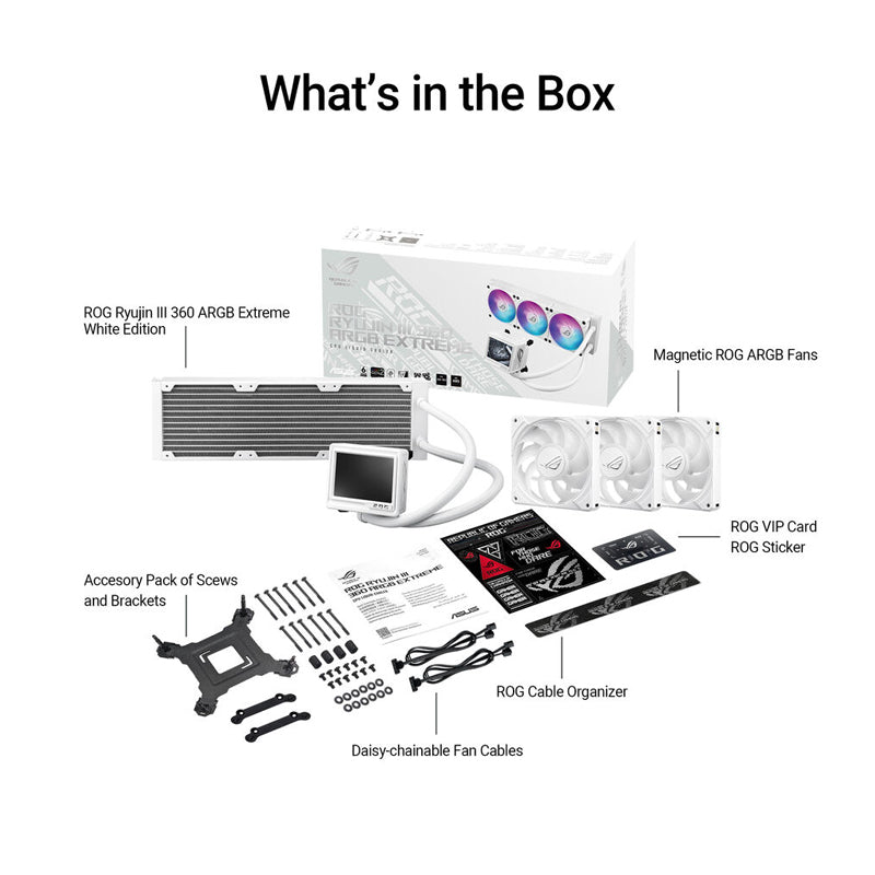 Asus ROG RYUJIN III 360 ARGB Extreme White Edition All in One Liquid CPU Cooler with 3.6