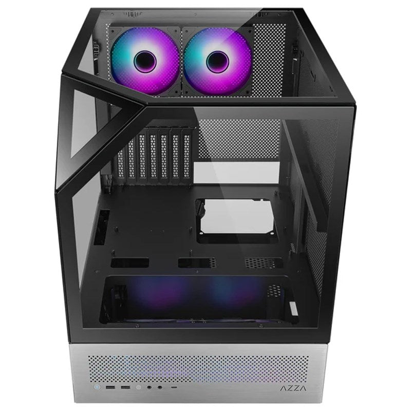 Azza SANCTUM 810 E-ATX Gaming PC Case - Black/Gray (4 ARGB Fans Included)