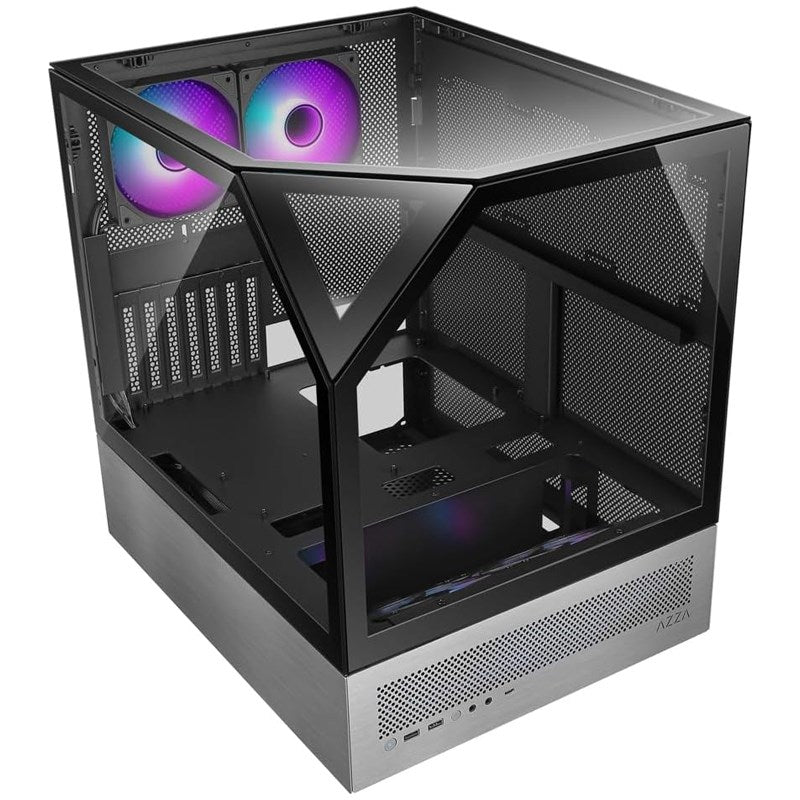 Azza SANCTUM 810 E-ATX Gaming PC Case - Black/Gray (4 ARGB Fans Included)