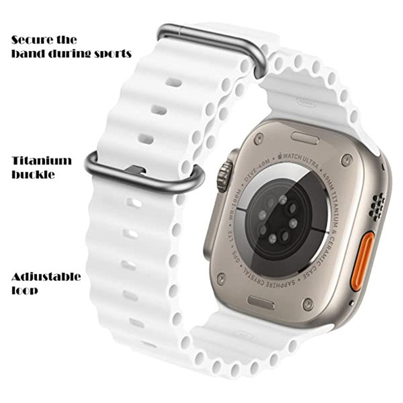 COTEetCI Ocean Band Apple Watch Band 49mm 45mm 44mm 42mm , Adjustable Sport Band for Apple Watch Ultra and Watch Series 8 7 6 5 4 3 2 1 SE