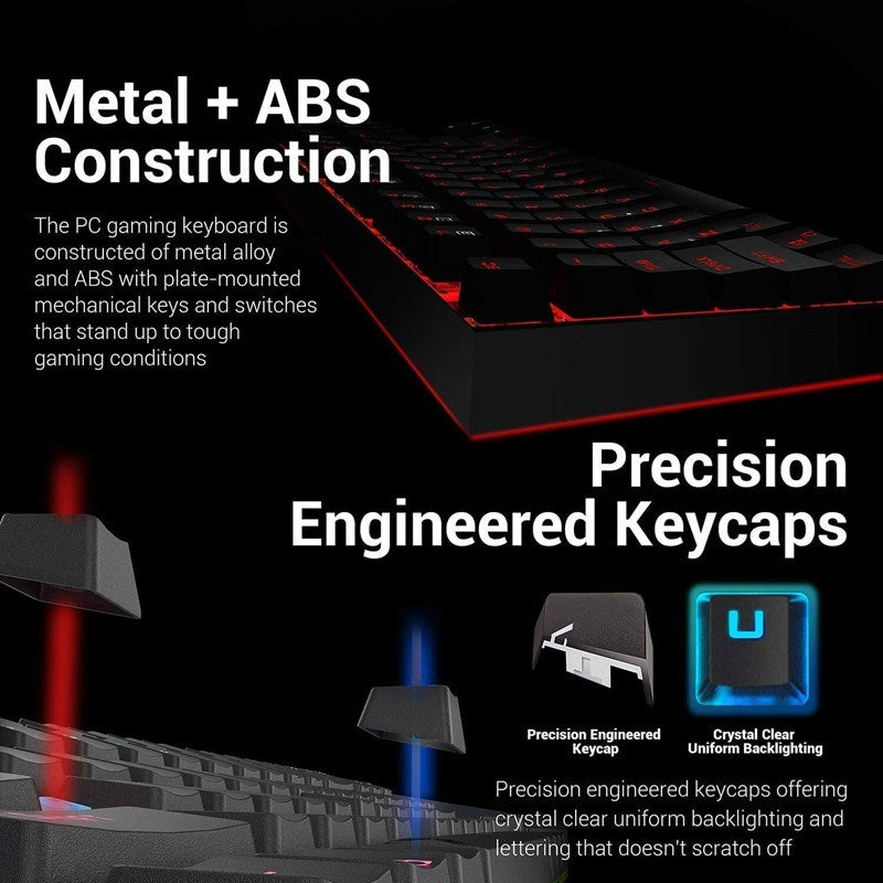 Redragon K552-BB 4 in 1 Mechanical Gaming Combo Value Set - Black