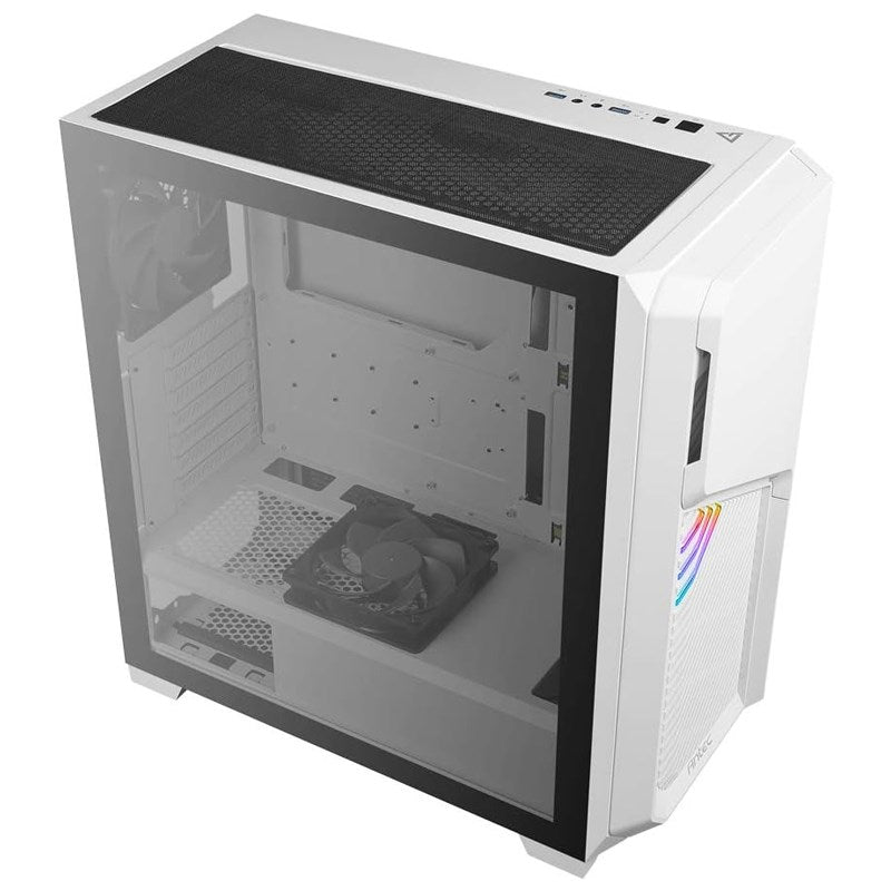 Antec DP502 FLUX ATX Mid Tower Gaming PC Case - White (5 Fans Included)