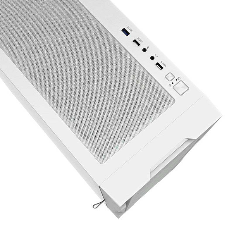 حقيبة الألعاب Aigo DarkFlash DK431 Mesh E-ATX Full Tower (مع 4 مراوح ARGB باللون الأسود) - أبيض