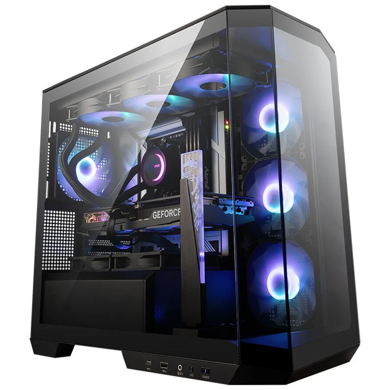 MSI MAG PANO 100R PZ ATX Mid Tower Gaming PC Case - Black (4 ARGB Fans Included)