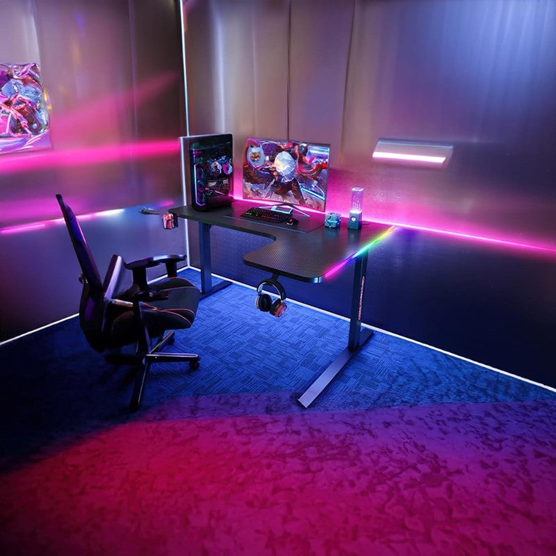Royal RGB L Gaming Desk (Right Side) 140 x 60 x 100 cm - Black