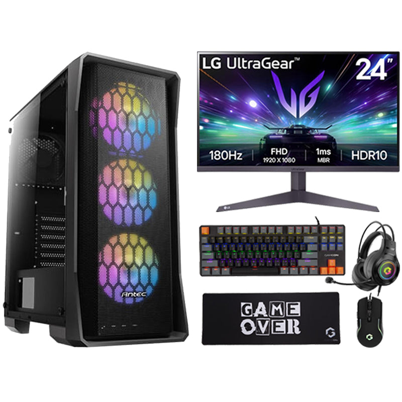 i5 Gaming PC, i5-12400F, RTX 4060, Windows 11 PRO With LG Gaming Monitor and 4in1 Gaming kit