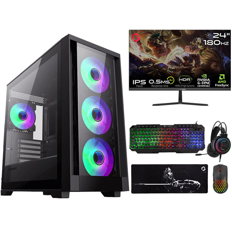 i5 GAMING PC i5-11400, RTX 3050 6GB, Windows 11 PRO with GAMEON Gaming Monitor and 4in1 Gaming Kit