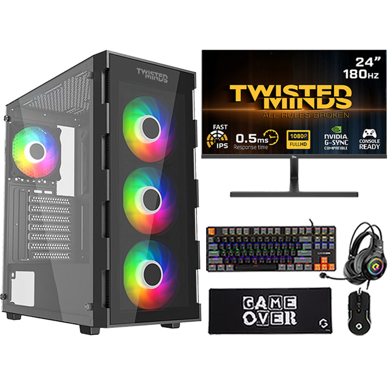 Ultra 5 Gaming PC, Ultra 5 245KF, RTX 4060 Ti 16GB, Windows 11 Pro with Gaming Monitor and 4in1 Gaming Kit