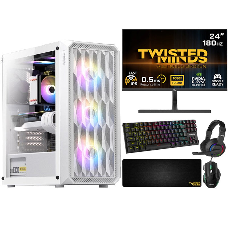 i5 Gaming PC, i5-12400F, GTX 1660 Ti 6GB, Windows 11 Pro with Gaming Monitor and 4in1 Gaming Kit