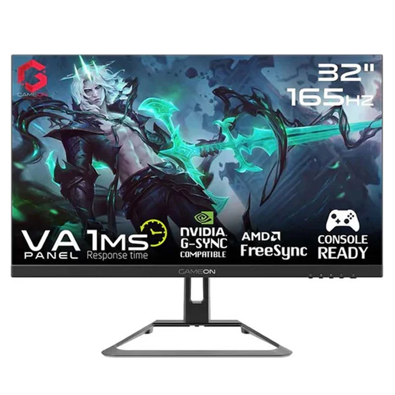 شاشة ألعاب جيم أون GOE32FHD165VA مقاس 32 بوصة فل اتش دي، 165 هرتز، 1 مللي ثانية - أسود (متوافق مع وحدة التحكم HDMI 2.1)