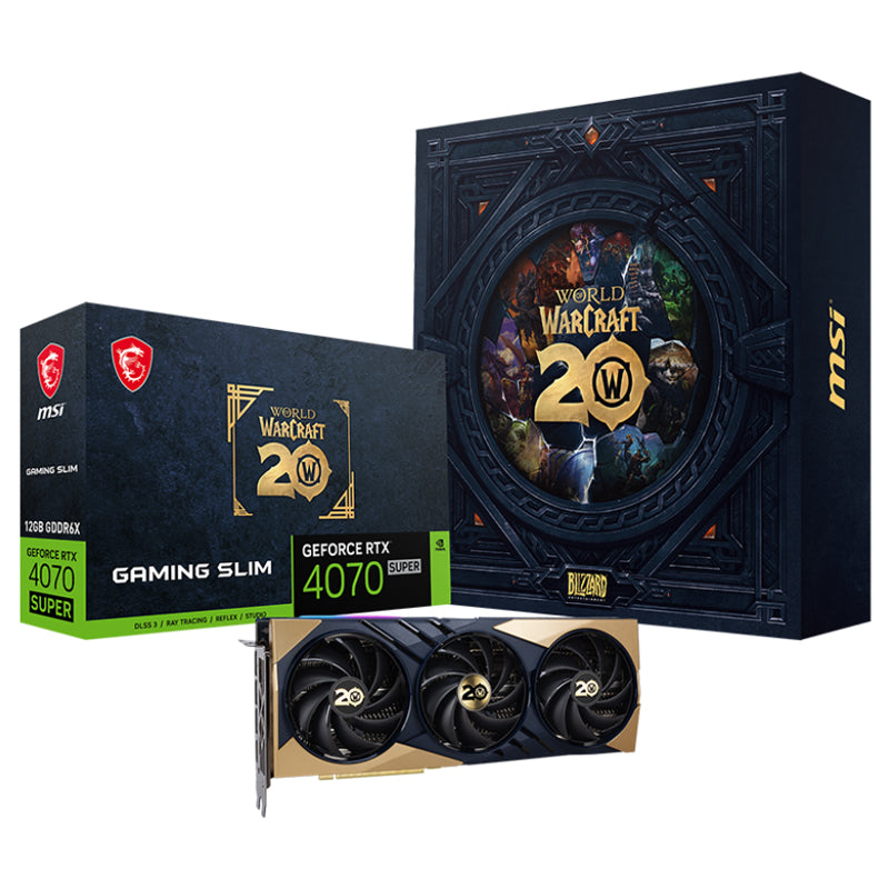 MSI GeForce RTX 4070 SUPER 12GB GAMING SLIM World of Warcraft EDITION GDDR6X Gaming Graphics Card