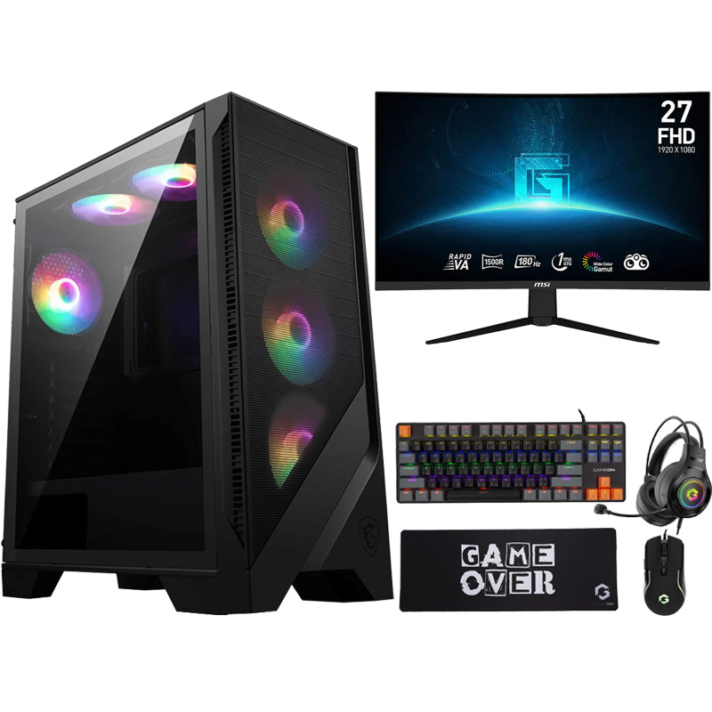 I5 GAMING PC, i5-14400F, RTX 3060 12GB , Windows 11 Pro with MSI Gaming Monitor and 4in1 Gaming Kit