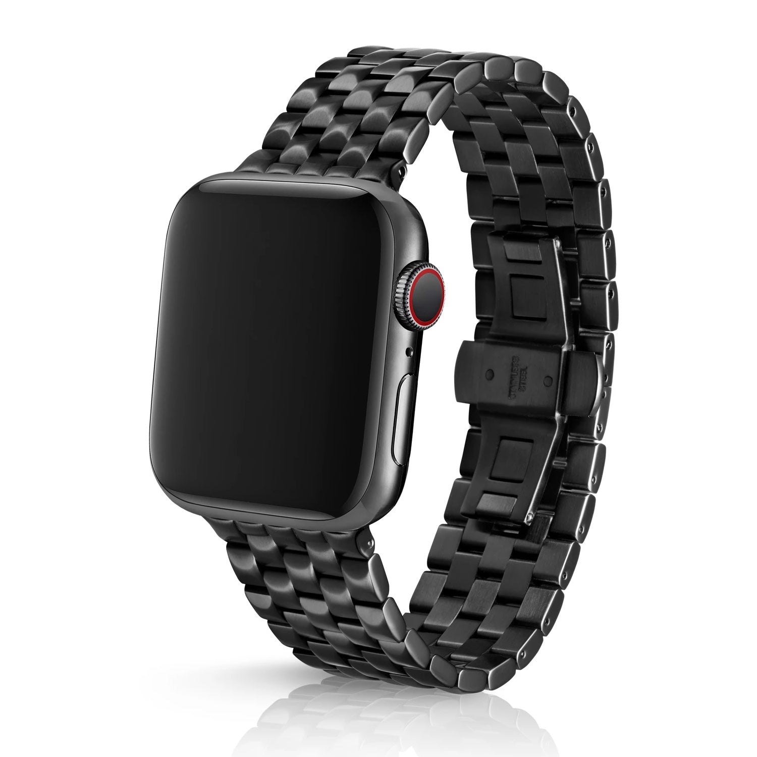 Juuk Locarno Steel Premium Band for Apple Watch 42MM/44MM with Stainless Steel Butterfly Buckle - Brushed Black