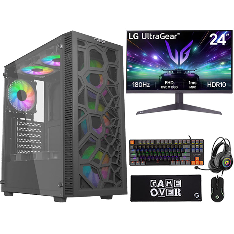 i5 GAMING PC i5-12400F, RTX 3050 8GB, Windows 11 PRO with LG Gaming Monitor and 4in1 Gaming Kit