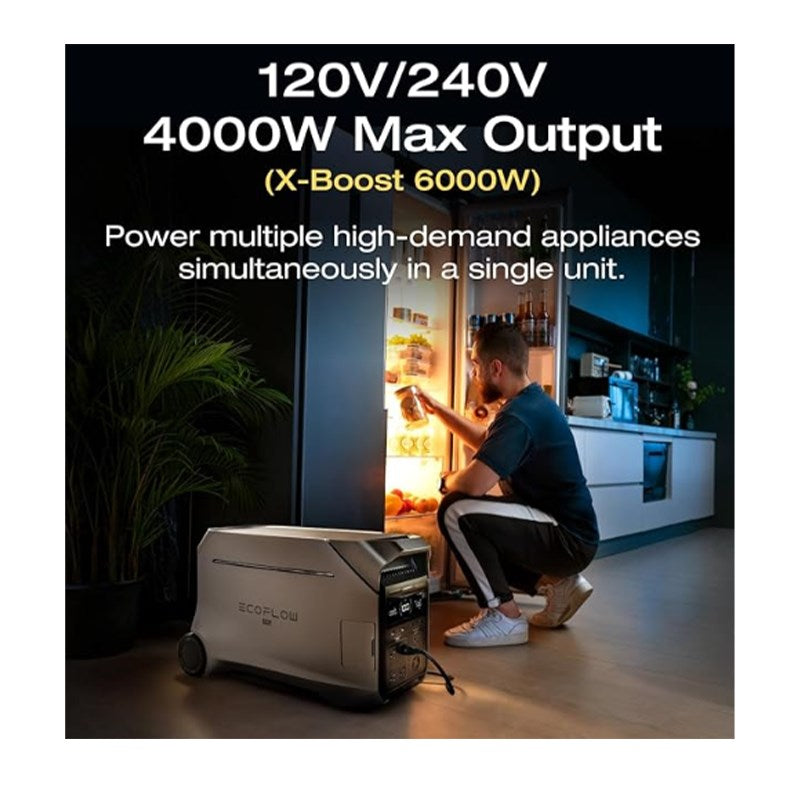 EcoFlow Delta Pro 3 Portable Power Station 4096 Wh Capacity 4000 W Output, X-Boost up to 6000 W