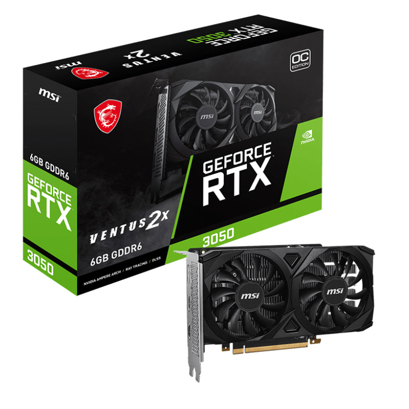 MSI GeForce RTX 3050 VENTUS 2X 6GB OC Edition GDDR6 Gaming Graphic Card