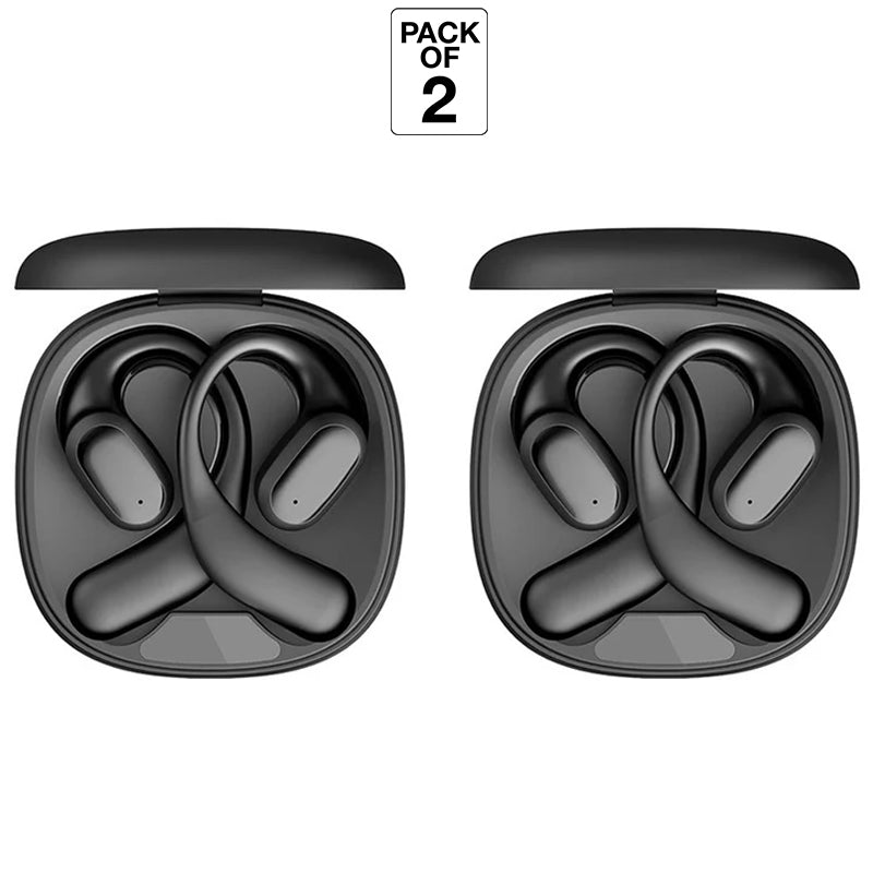 Wearable Stereo True Wireless BT 5.3 LED Display Earbuds with Silicon Ear Hook for Sports Workout Gaming, (Pack of 2)