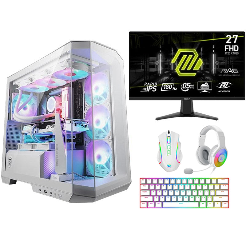 Ultra 7 Gaming PC, Ultra 7 265K, RTX 4070 SUPER 12GB, Windows 11 Pro with Gaming Monitor and 3in1 Gaming Kit