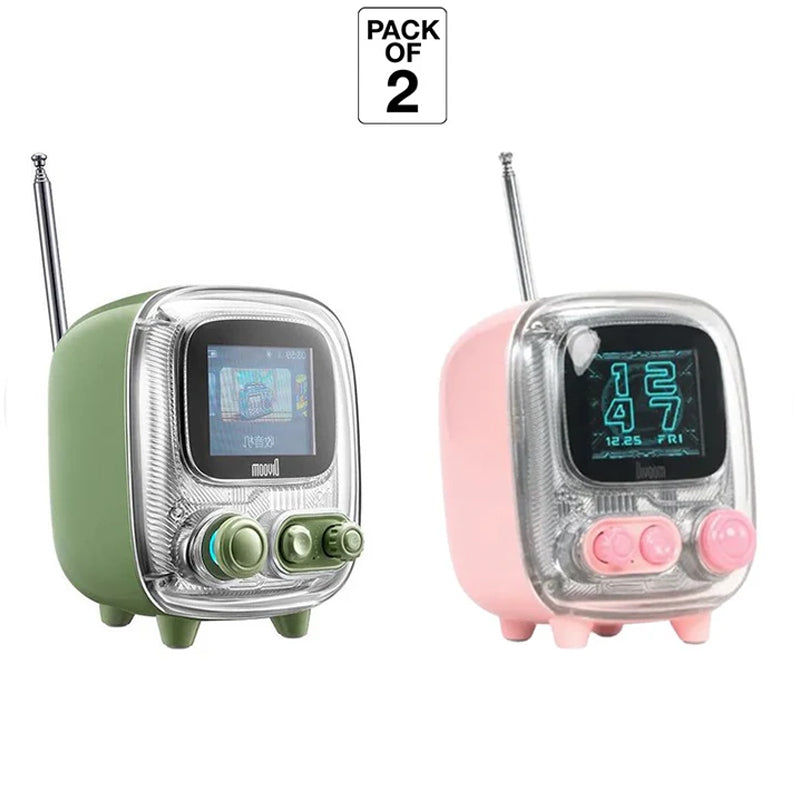 Divoom Tiivoo-2 Photo Album & Lyrics Bluetooth Mini Speaker – Green & Pink