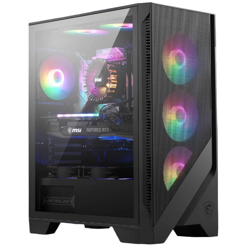 MSI MAG FORGE 120A AIRFLOW ATX Mid Tower Gaming PC Case - Black (6 ARGB Fans Included)