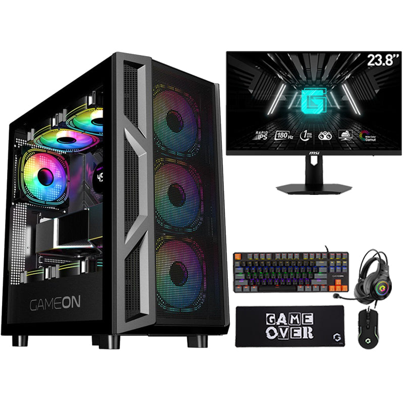 i5 GAMING PC, i5-12400F, RTX 4060 8GB, Windows 11 PRO with MSI Gaming Monitor and 4in1 Gaming kit