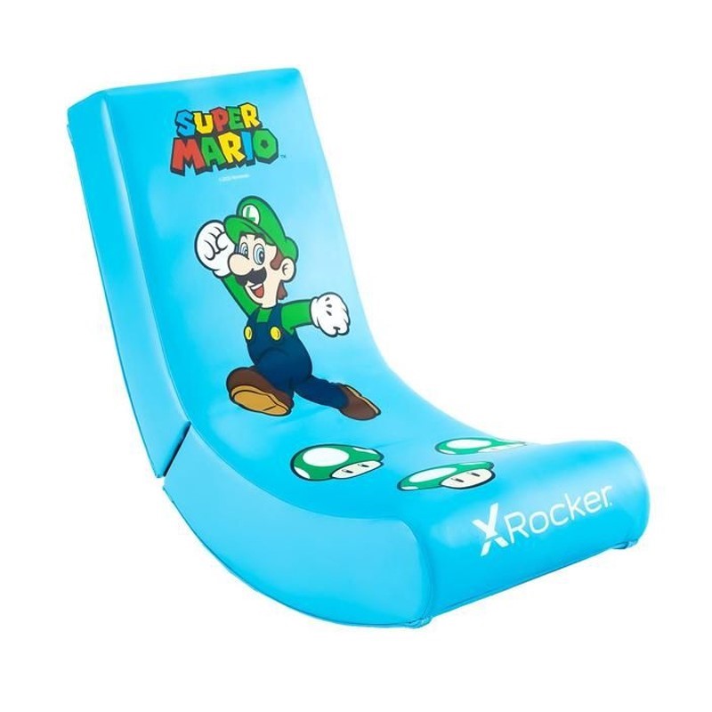 X-Rocker Nintendo All-Star Luigi Video Rocker Gaming Chair + AndaSeat Luna Series Gaming Chair Large - Grey