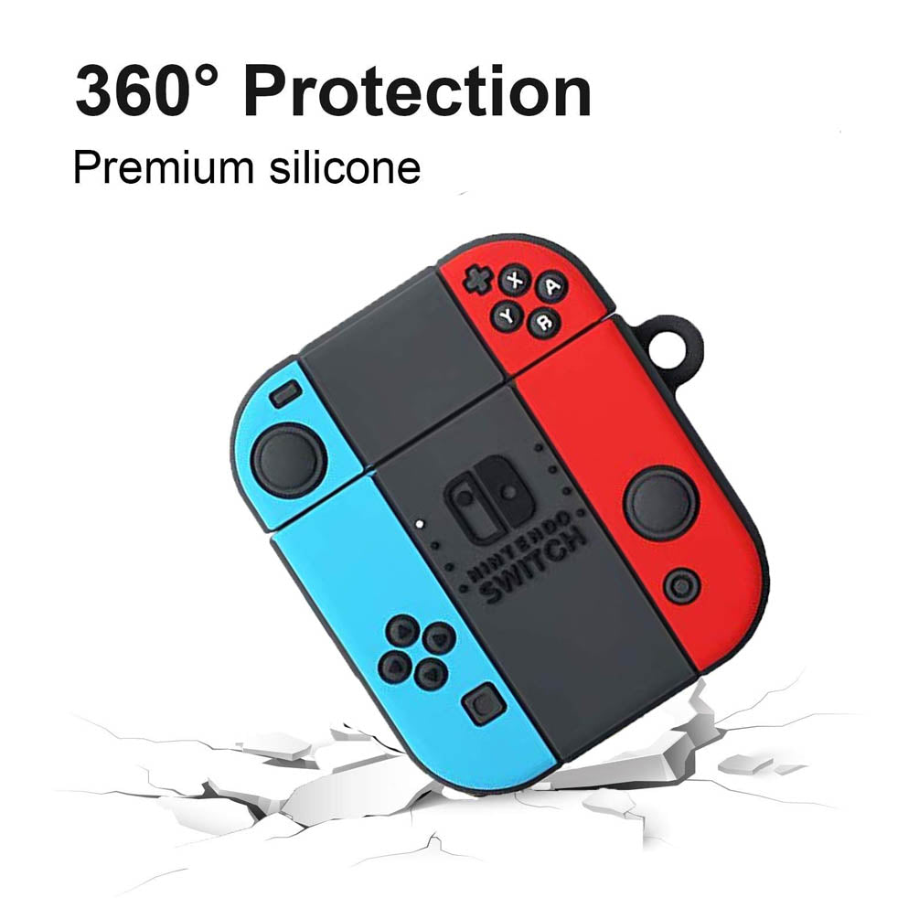 Apple Airpod Silicon Case - Nintendo Switch Version with Keychain