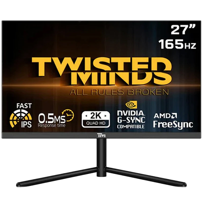 Twisted Minds 27'' QHD Fast IPS, 165Hz, 0.5MS, HDMI 2.1, HDR400 RGB Gaming Monitor - Black