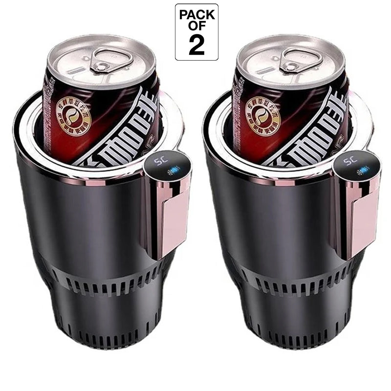 Auto Cooling & Heating Cup Holder for Car, 2-in-1 Smart Drink Holder for Coffee/Water/Milk with Temperature Display, (Pack of 2)