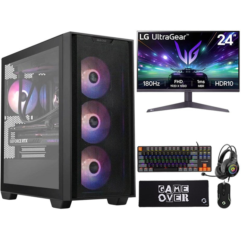 i7 Gaming PC, i7-14700F, RTX 5060 Ti 8GB, Windows 11 Pro with LG Gaming Monitor and 4in1 Gaming Kit