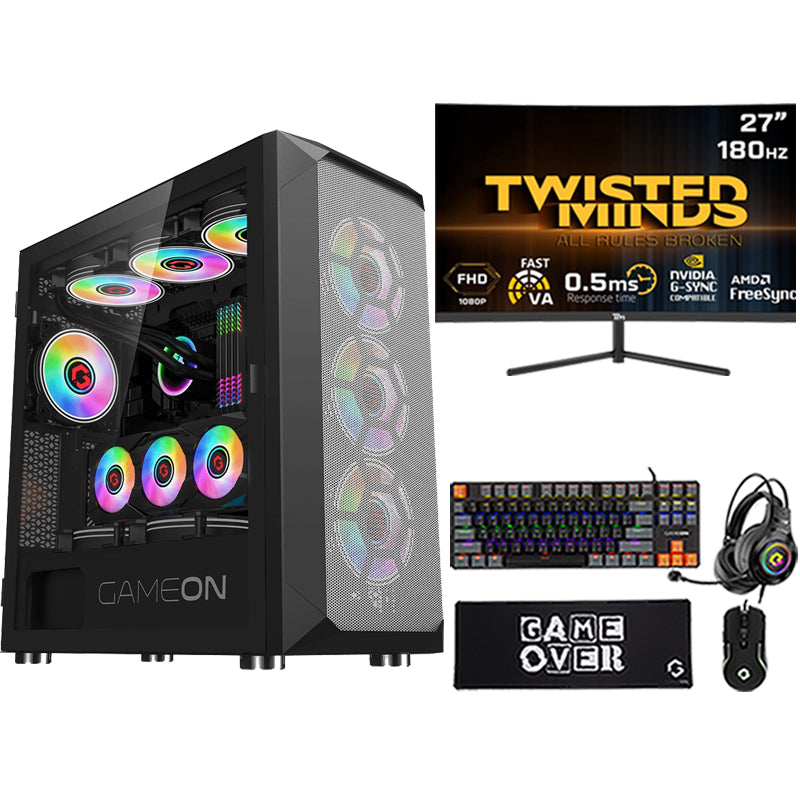 i5 Gaming PC, i5-12400F, RTX 4060 8GB, Windows 11 PRO With Twisted Minds Gaming Monitor and 4in1 Gaming Kit
