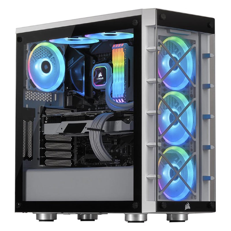 Corsair iCUE 465X RGB ATX Mid-Tower Gaming PC Case - White