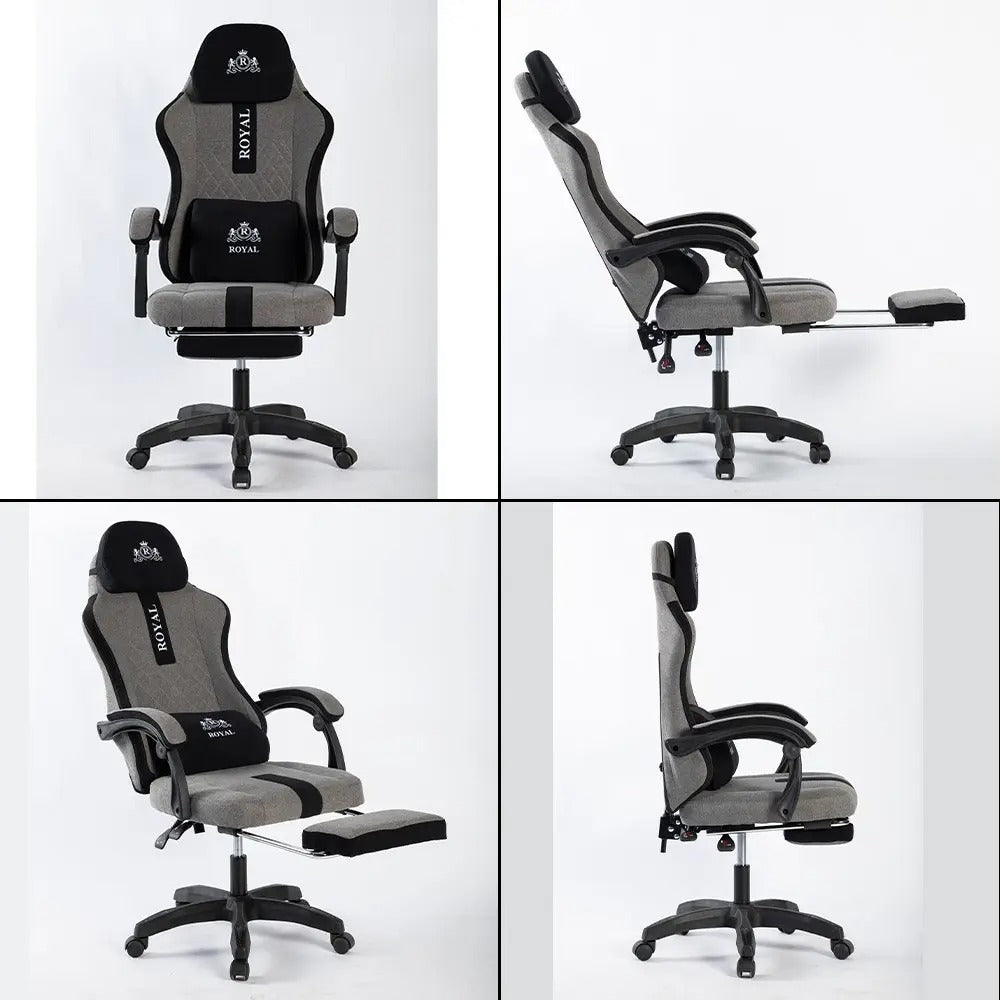 Royal Gaming Chair with Footrest – Grey/Black