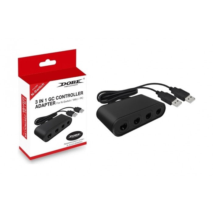 Dobe TNS-1894 GC Controller 4 Port Converter Adapter to Nintendo Switch, Nintendo Wii U, and PC