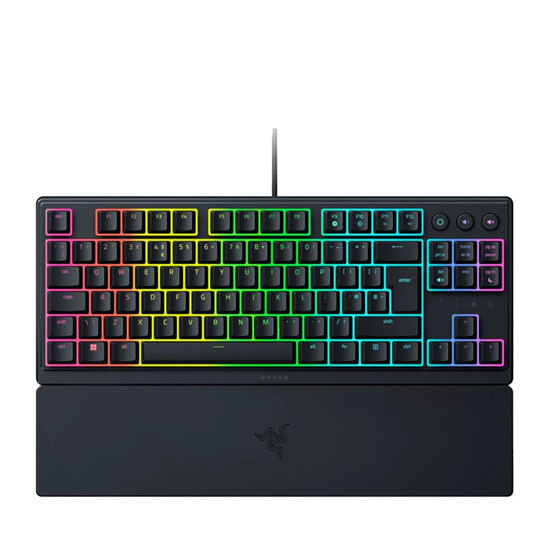 Razer Ornata V3 Tenkeyless Low-profile RGB Tenkeyless Mecha-Membrane Wired Gaming Keyboard (US Layout) - Black