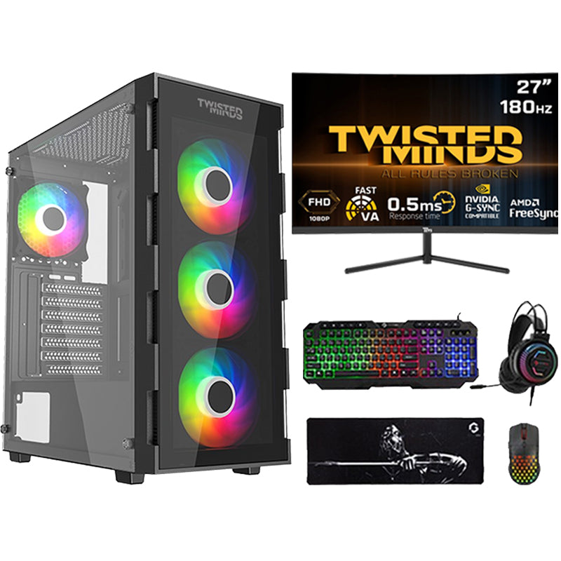 i5 GAMING PC, i5-12400F, RTX 3050 8GB, Windows 11 PRO with Twisted Minds 27