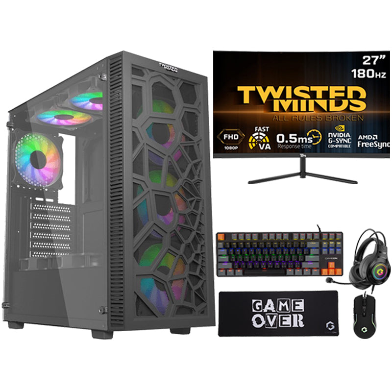 i5 GAMING PC, i5-14600KF, RTX 4060 Ti 8GB, Windows 11 Pro with Twisted Minds Gaming Monitor and 4in1 Gaming Kit