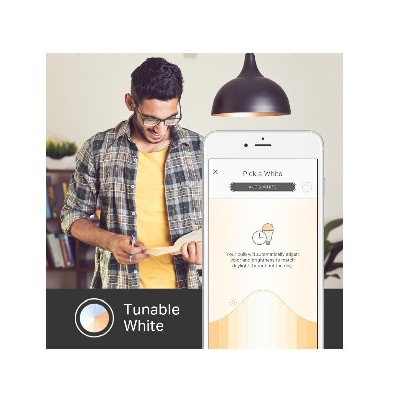 Kasa Smart Wi-Fi Bulb Changeable Color Temperature, E27 Lamp Holder, 10 W, Compatible with Amazon Alexa, Google Home and IFTTT, No Hub Required, Kasa App Energy Class A+