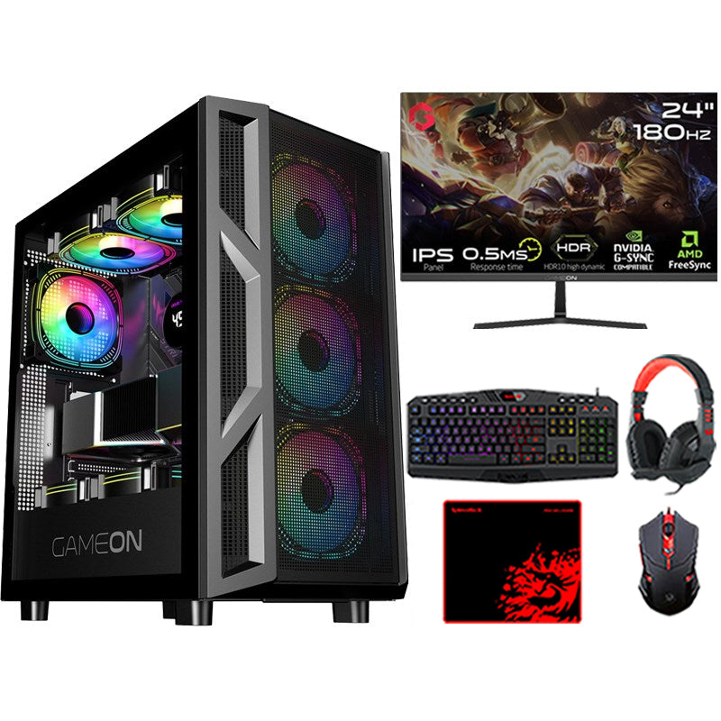 i5 GAMING PC i5-12400F, RTX 3050 8GB, Windows 11 PRO with GAMEON Gaming Monitor and 4in1 Gaming Kit