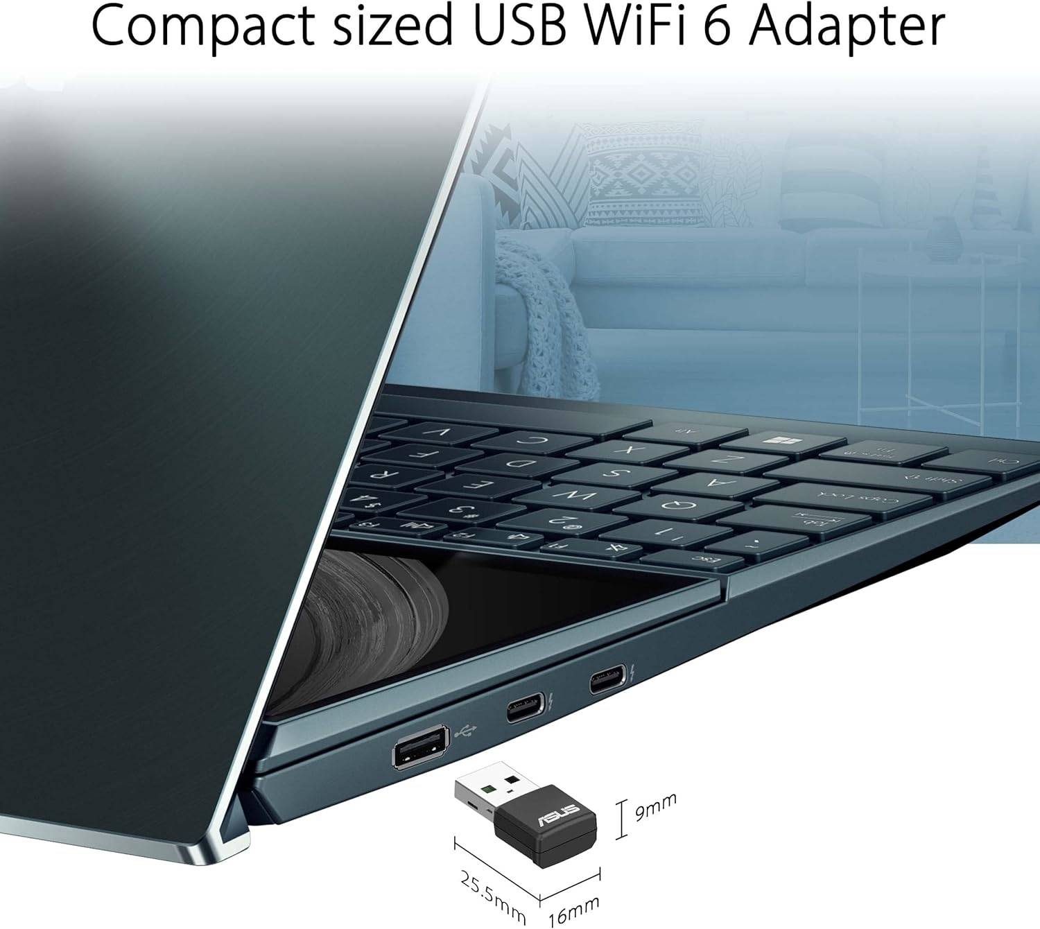اسوس AX1800 محول واي فاي 6 USB مزدوج النطاق