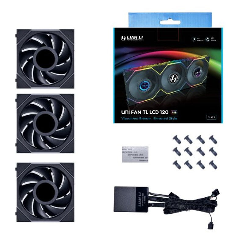 LIAN LI UNI FAN TL LCD 120mm ARGB Case Fan with 1.6