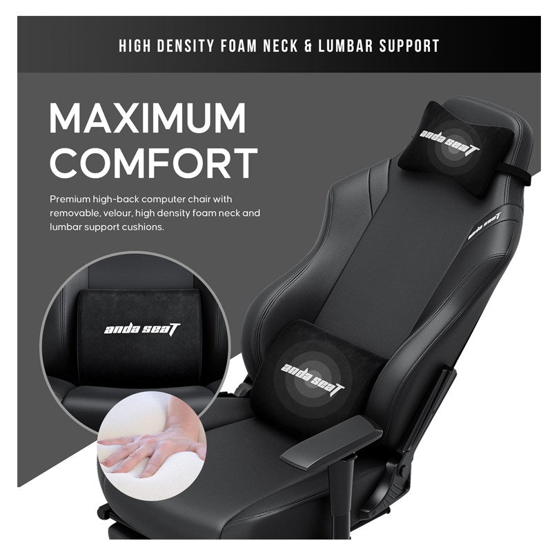 Andaseat Luna Pro with Footrest, Large Gaming Chair, PVC Leather