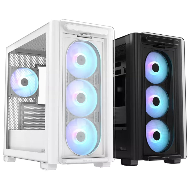 Asus A23 Plus Tempered Glass M-ATX Gaming PC Case (4 ARGB Fans Included)