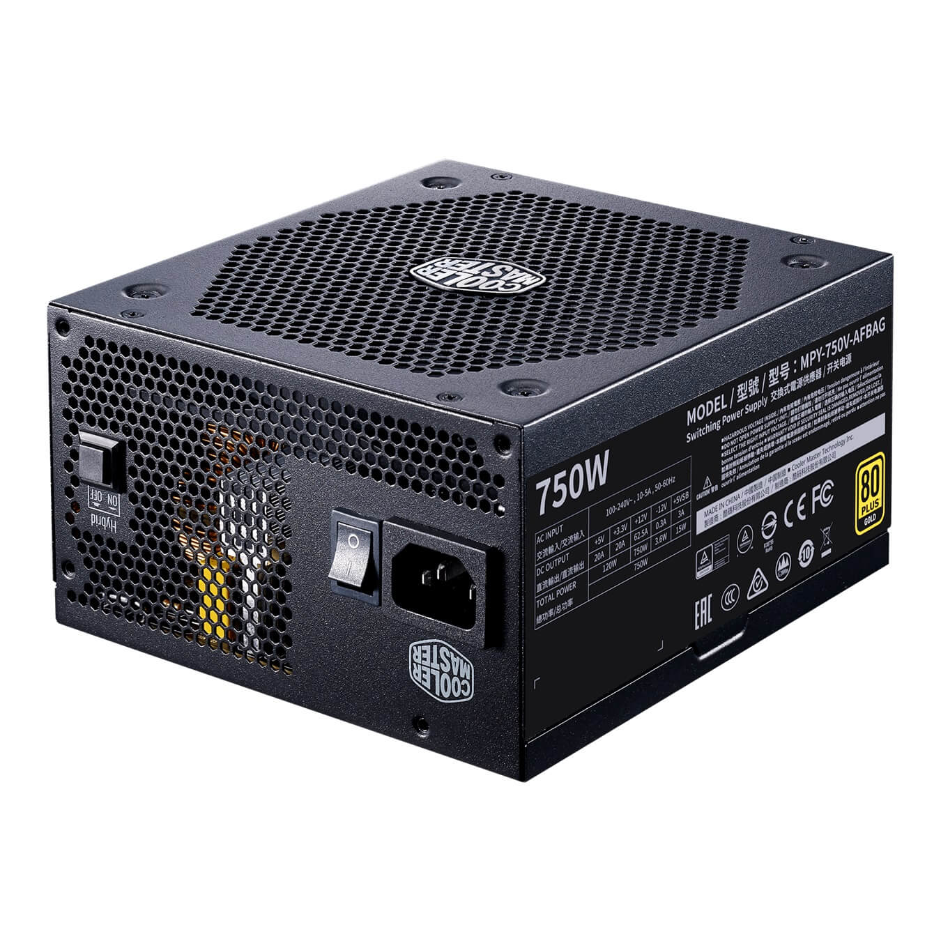 Cooler Master V750 Gold - V2 Semi-Fanless Full-modular 750 Watts ATX Gaming Power Supply - Black